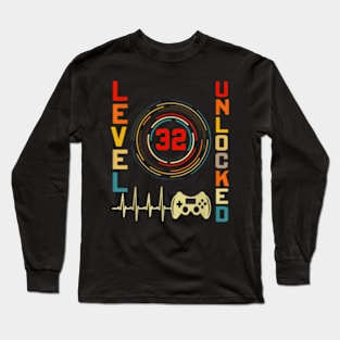 Level 32 Video 32th Birthday Long Sleeve T-Shirt